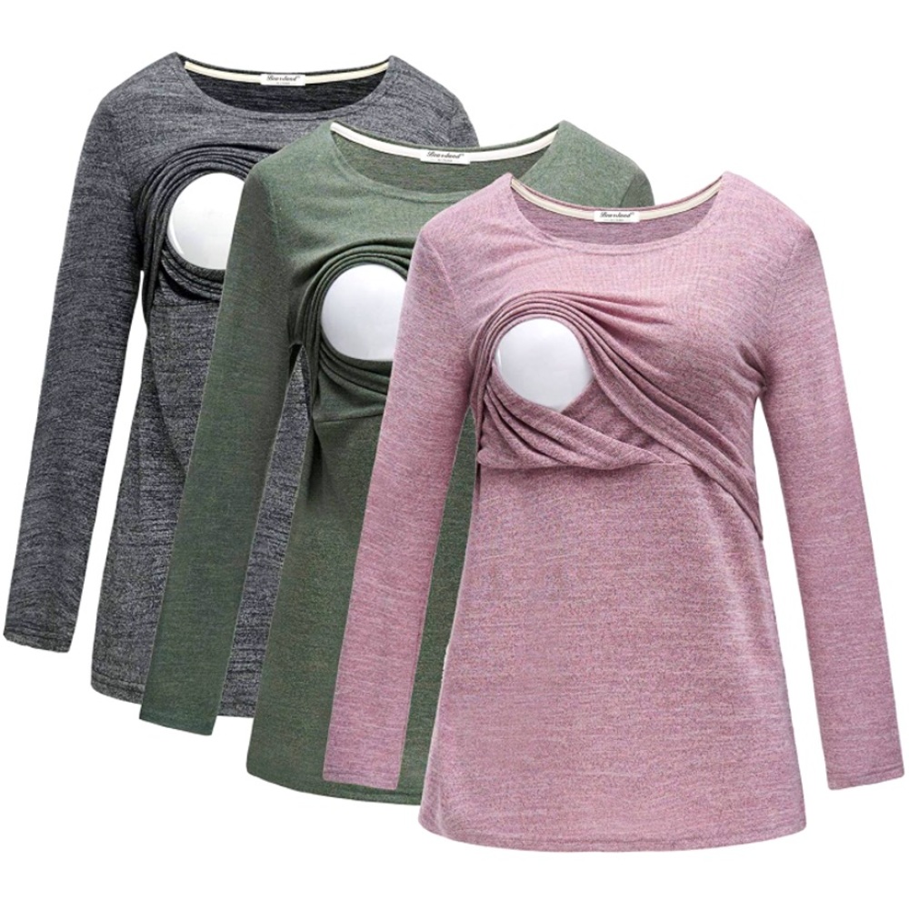 Maternity Nursing Long sleeve shirts—trio
